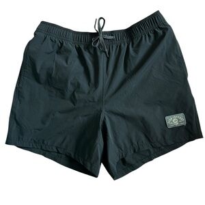 Zero Foxtrot Black Nylon Surf Shorts 5” Lined